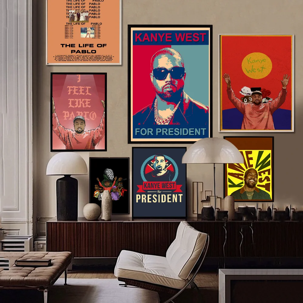 البوب مغني الراب كاني ويست سلسلة أنيمي الملصقات لزجة يتوهم الجدار ملصق لغرفة المعيشة زخارف للحانات ديكور جدار الغرفة