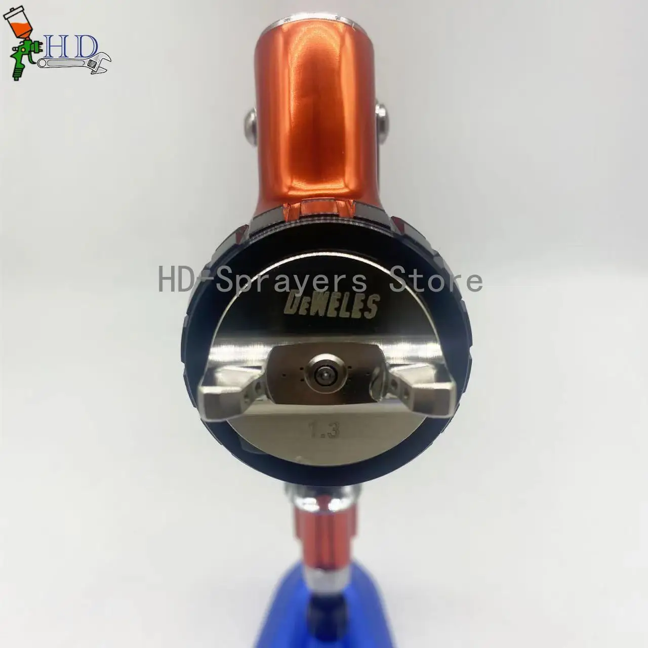 Orange / Sky Blue Car Paint Spray Gun 1.3+1.5mm Nozzle 600ML cup HVLP Paint Gun Water Based Air Spray Gun Airbrush