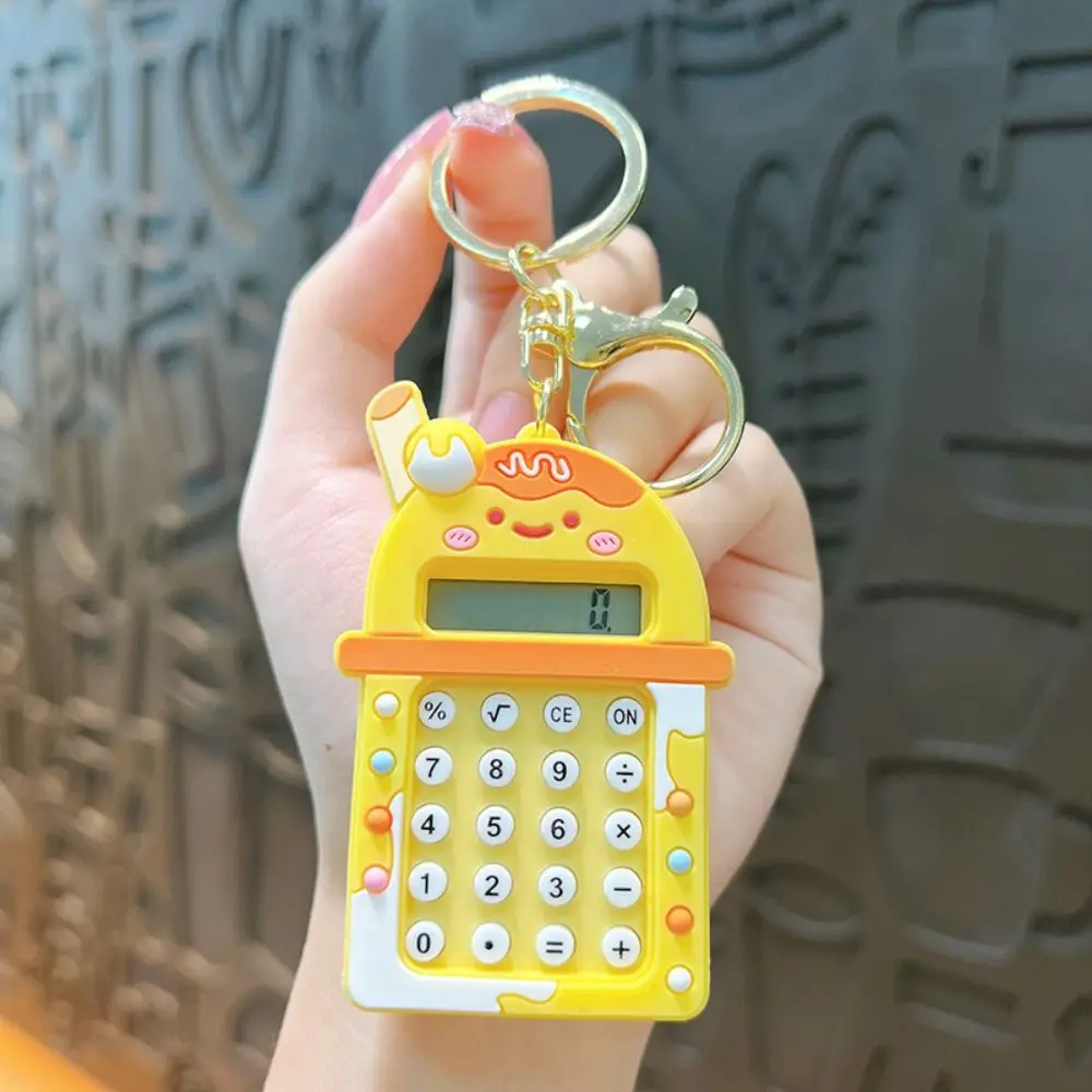 yellow portable 8 digit display mini calculator