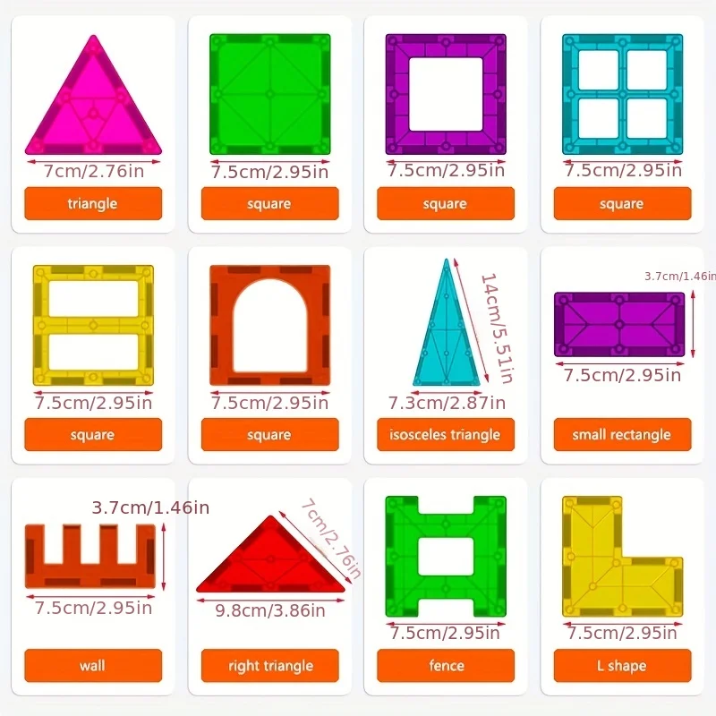 แผ่นแม่เหล็กต่อรูปทรง ของเล่นแม่เหล็ก สร้างทางวิ่งลูกแก้ว รางลูกแก้ว ของเล่นเสริมพัฒนาการ DIY สำหรับเด็ก