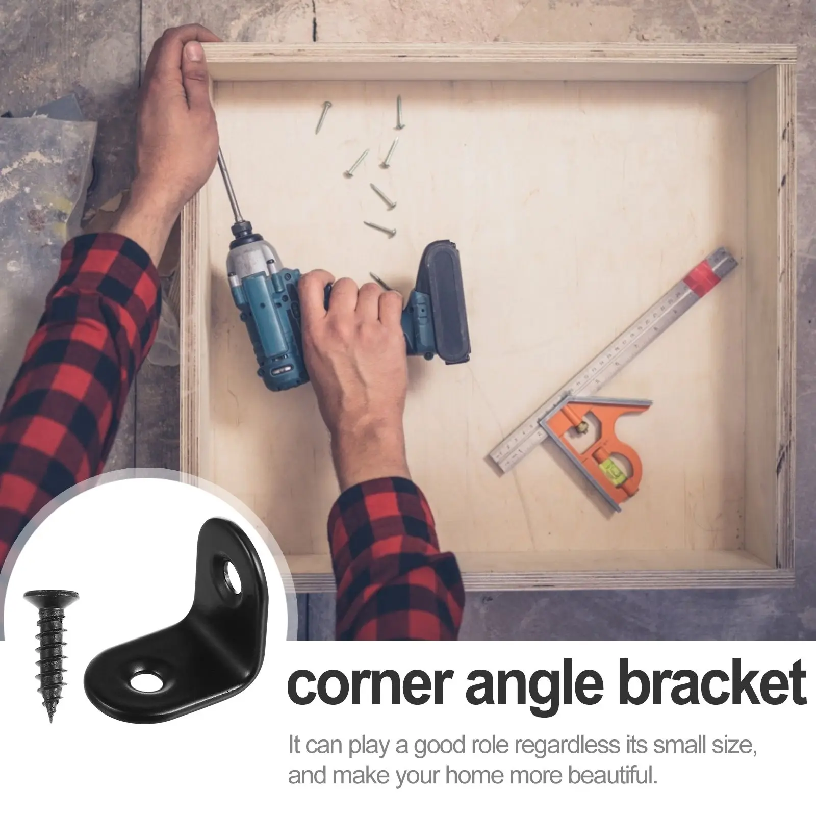 Staffe angolari in acciaio inossidabile da 30 pezzi, hardware per mensola angolare nera resistente, installazione resistente alla ruggine, scaffale da giardino
