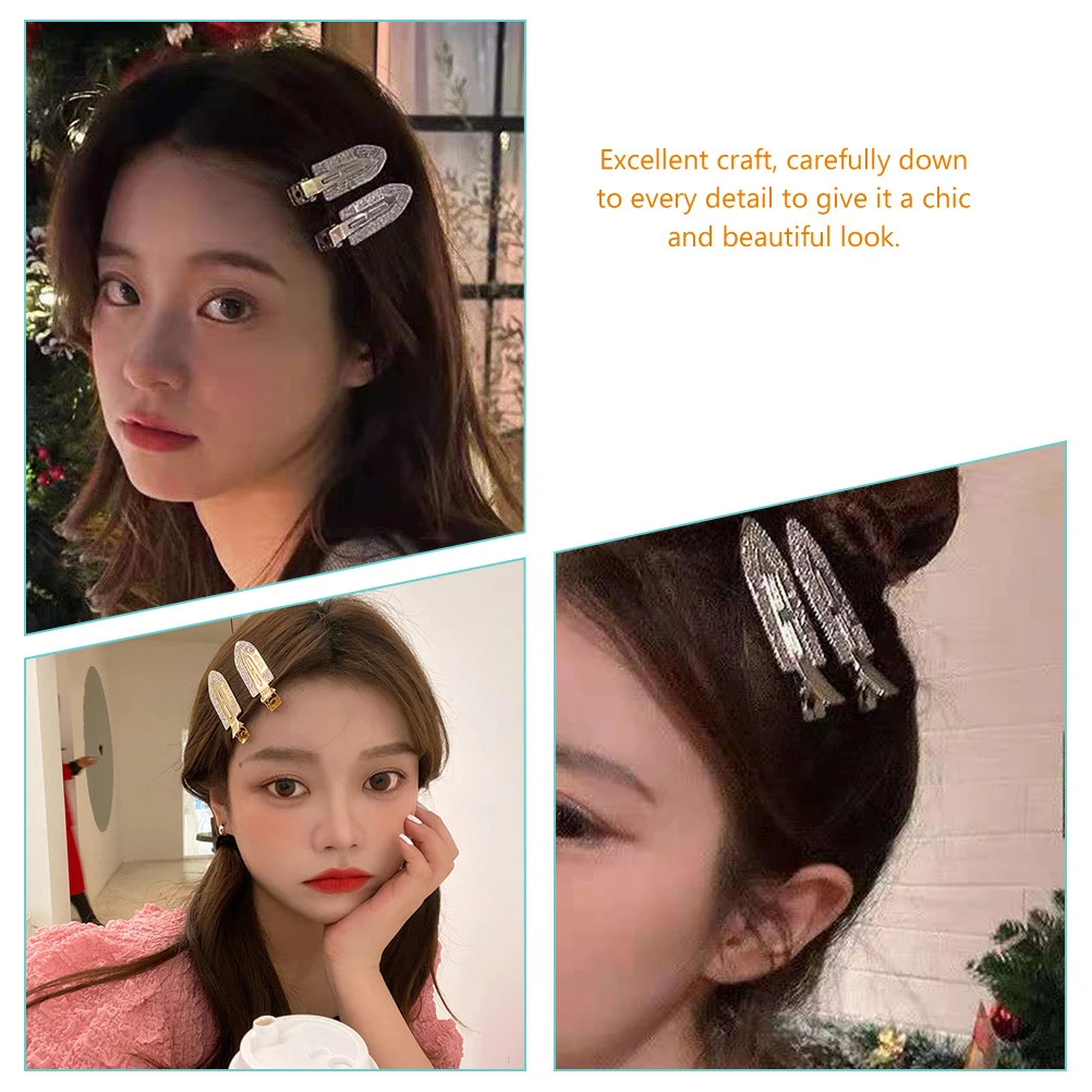 

4pcs Creaseless Hair Clips Shiny Hairpin Headdress Women Curls No Bend Barrette Girl Makeup Lightweight Durable Hair