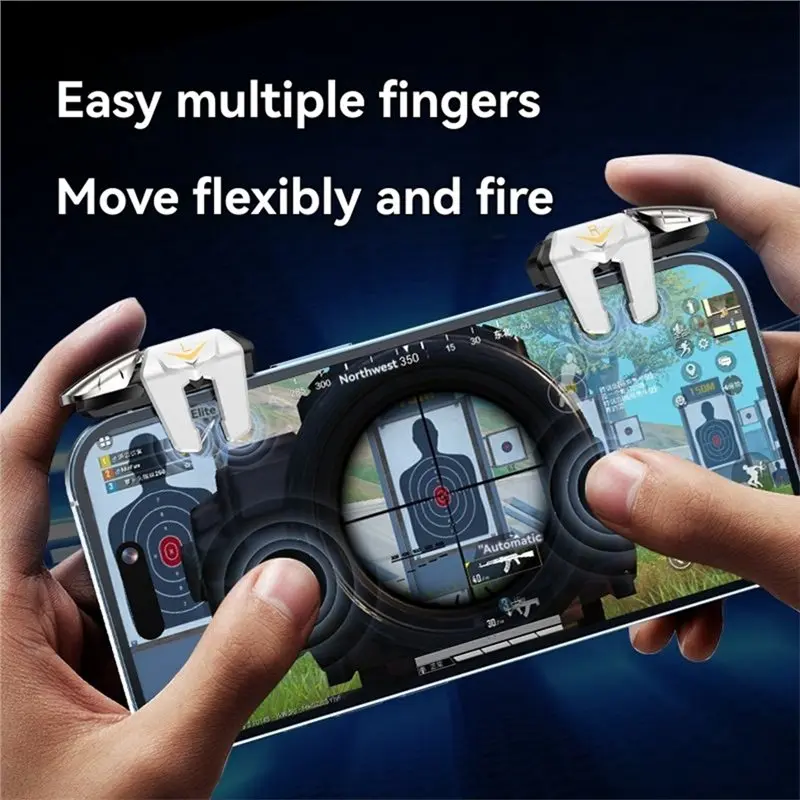 ELECT-For Mobile For PUBG Aim Shooting Game Trigger 6-Fingers L1 R1 Universal Gamepad Joystick For Mobile Phones