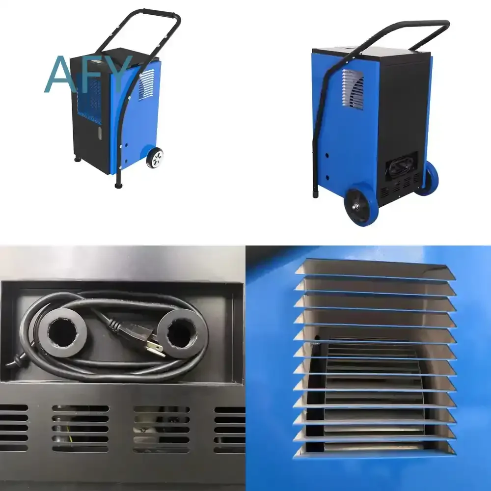 Deshumidificador de aire portátil de 50L con empuje manual para uso doméstico y comercial, deshumidificador para 220V 60Hz 1P, deshumidificador para habitaciones secas