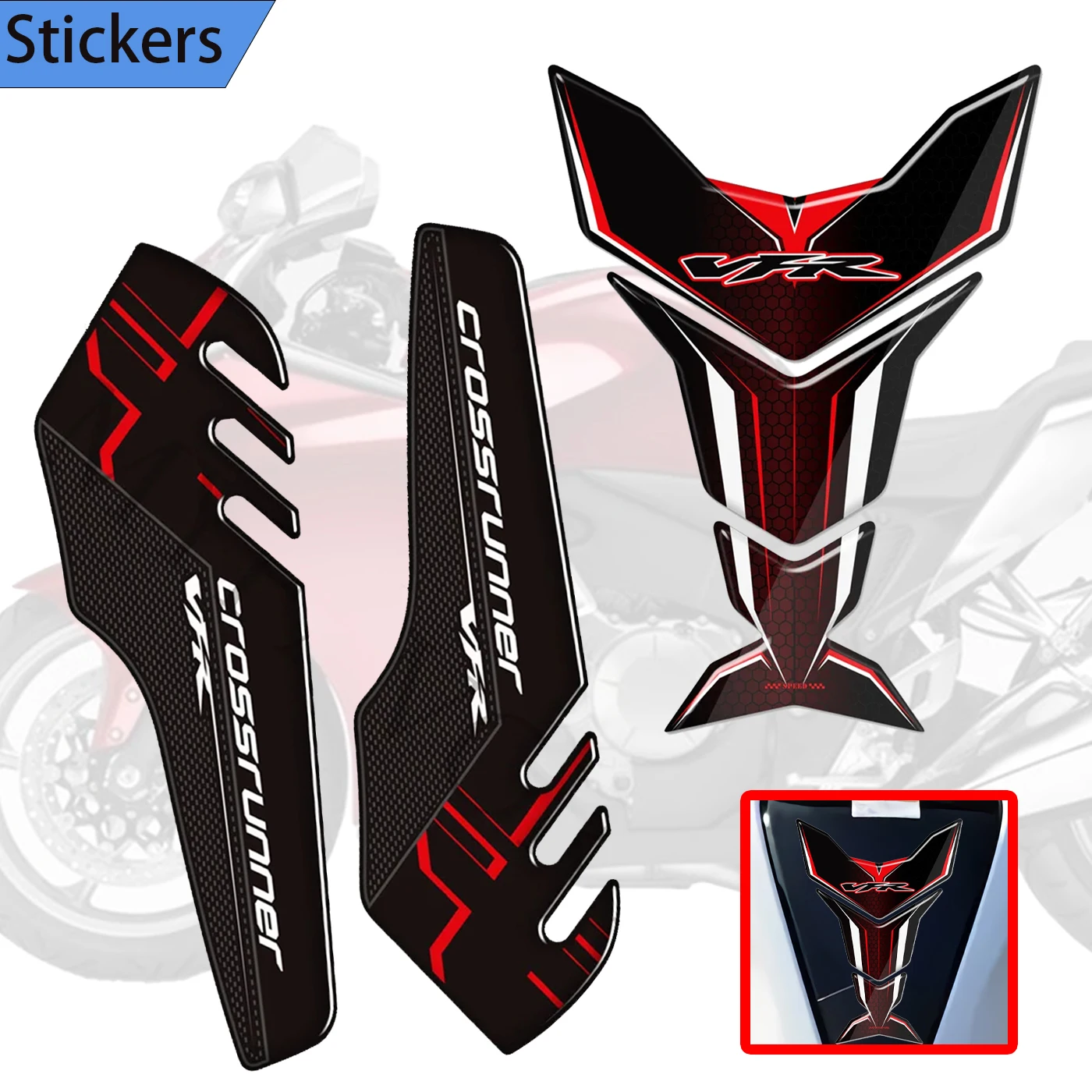 

For Honda VFR800 VFR 800 F X Crossrunner Interceptor Motorcycle Stickers Gas Knee Protector Tank Pad Grips