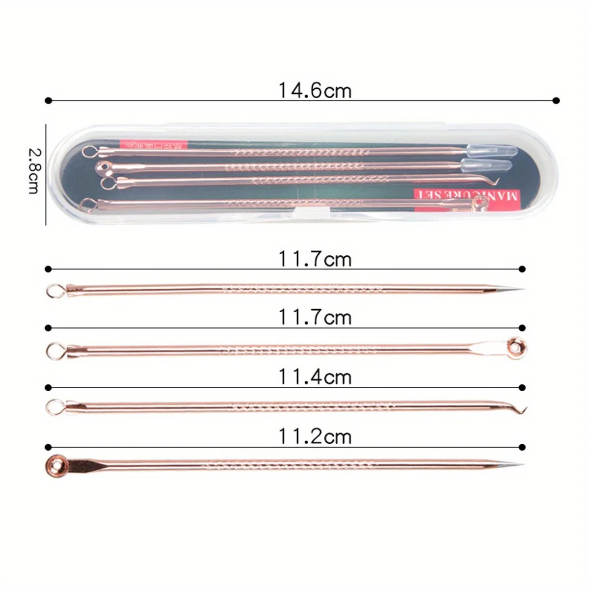 مجموعة أدوات إزالة الرؤوس السوداء الاحترافية المكونة من 4 قطع، إبرة إزالة الرؤوس السوداء لحب الشباب، أداة تنظيف الوجه