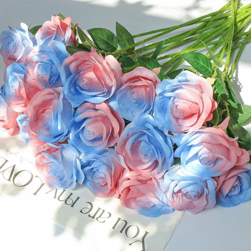 باقة زهور ورد صناعية ، زهور مزيفة لديكور غرف المنزل ، ديكور حفلات الزفاف ، هدية عيد الحب ، زخارف مزهرية ذاتية الصنع ، 5 * ، 10 *