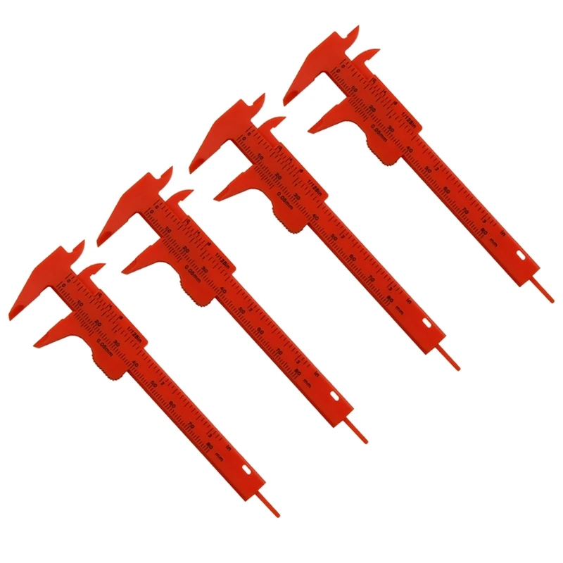 พลาสติก Caliper 4pcs 3 นิ้ว Vernier Caliper MINI เลื่อน Caliper เครื่องวัดเส้นผ่าศูนย์กลางแบบ Dial Dropship