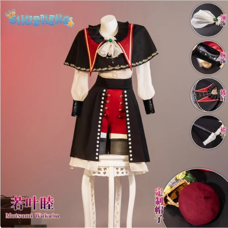 2025NEW Halloween new fashion uniform Mitsumi Wakaba mortis BanG Dream! Ave Mujica cosplay costume dress hat shawl tie socks set