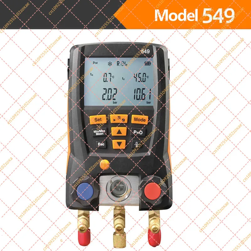 LF Digital Manifold Gauge Set 2 Valve HVAC Refrigeration System Tool with Temp Clamps for R134a R410A R22 AC Charging