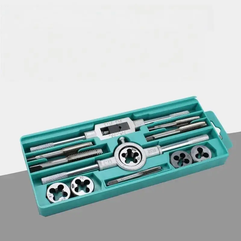 

Rustproof High Carbon Steel Tap Die Set 12/20Pcs M3-M12 Hand Screw Thread Plugs Straight Taper Reamer Universal Hardware