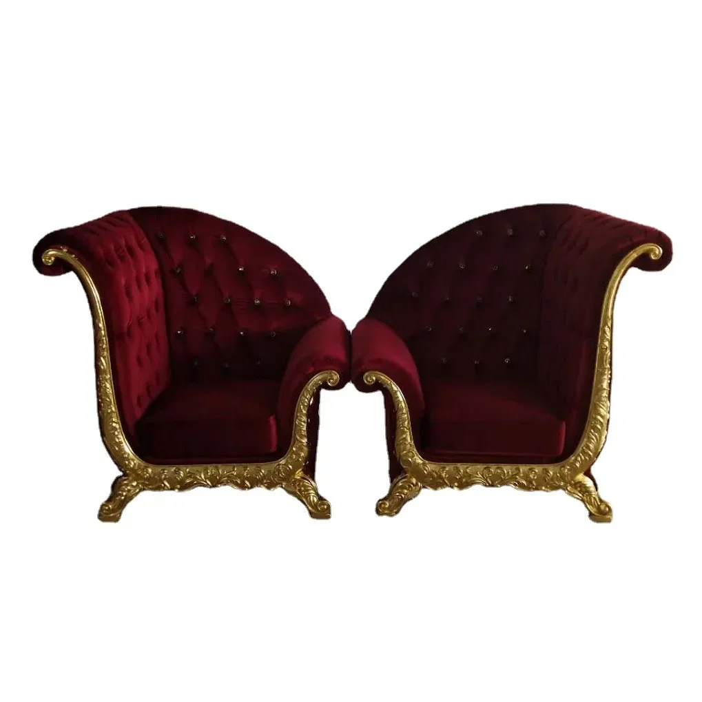 

Xiangsheng European-style fabric sofa red couple sofa high back image chair Hotel luxury furniture