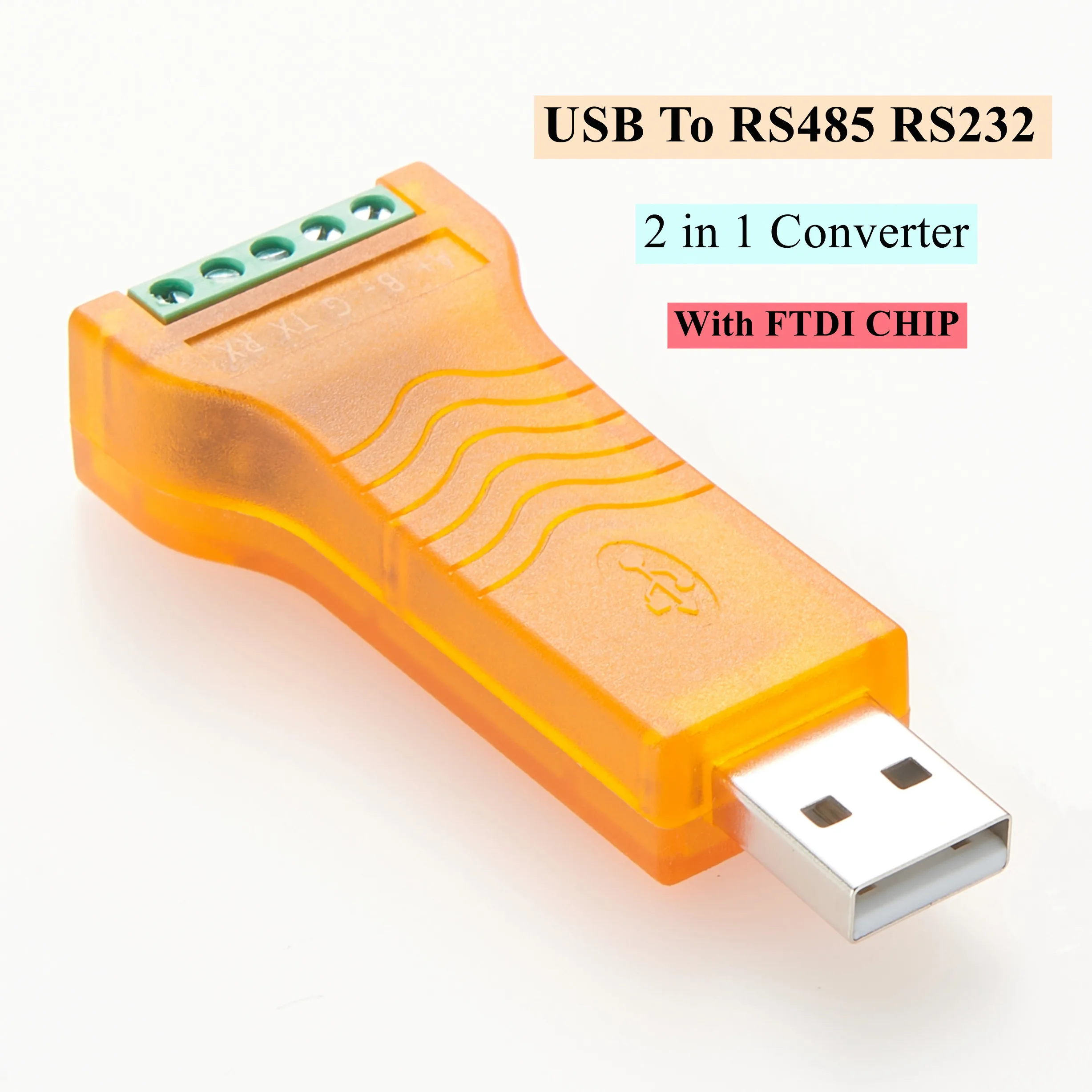 

USB To RS485 RS232 Converter with FTDI Chip USB Serial Communication Module Industrial Grade USB-232/485 Signal Converter