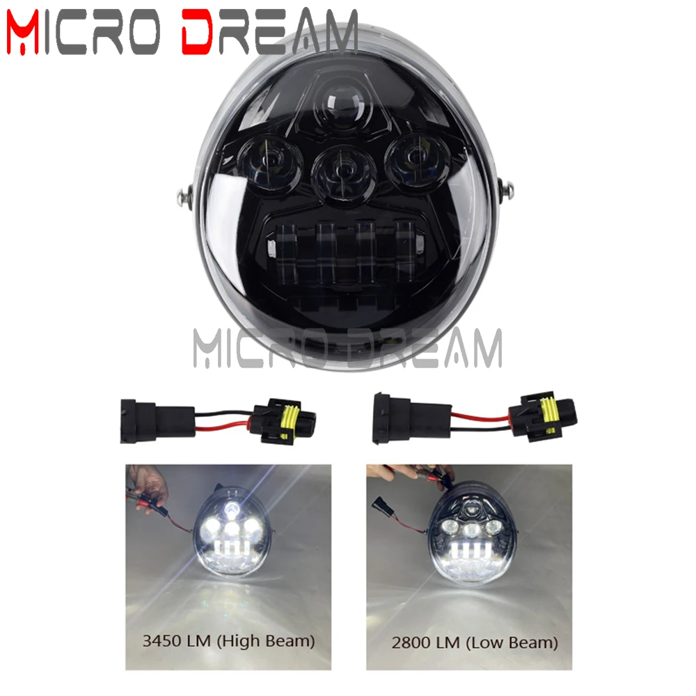 For Harley V Rod Street Rod VRXSE V-Rod Muscle 10-32V 60W LED Projection Headlight High Low Beam Headlamps With Angel Eyes