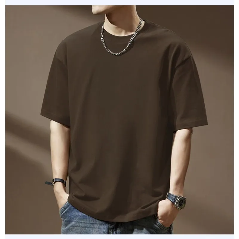 تي شيرت جديد من القطن الخالص بأكمام قصيرة من Marvel للرجال برقبة دائرية فضفاضة غير رسمية بلون سادة ومتعددة الاستخدامات وقميص رياضي بسيط #6