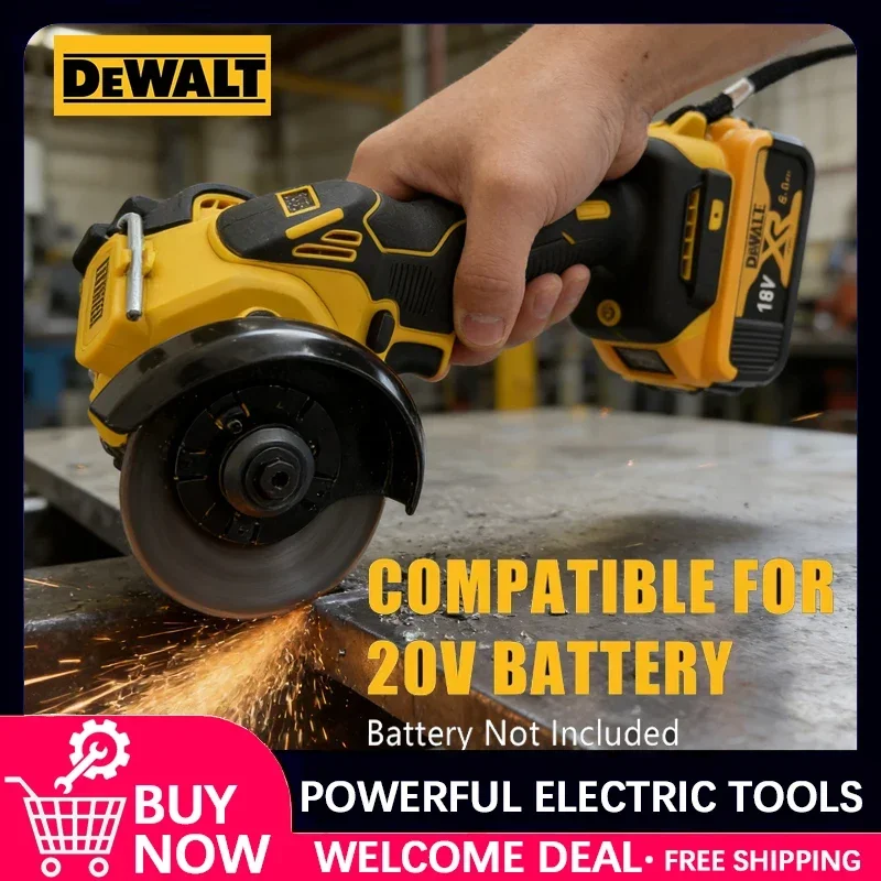 DeWALT 3 Inch Mini Cordless Angle Grinder, 18V/20V Max Battery Powered Polishing Cutting Grinding Portable Power Tool