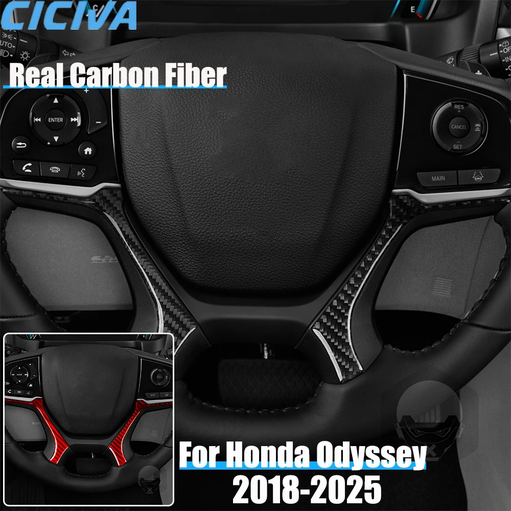 

Real Carbon Fiber Car Accessories Steering Wheel Cover Soft Sticker For Honda Odyssey 2018 2019 2020 2021 2022 2023 2024 2025