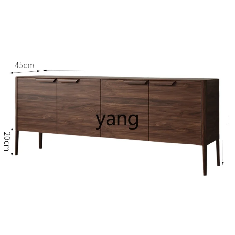 LH black walnut side cabinet bedroom bedside cabinet new Chinese simple living room storage cabinet