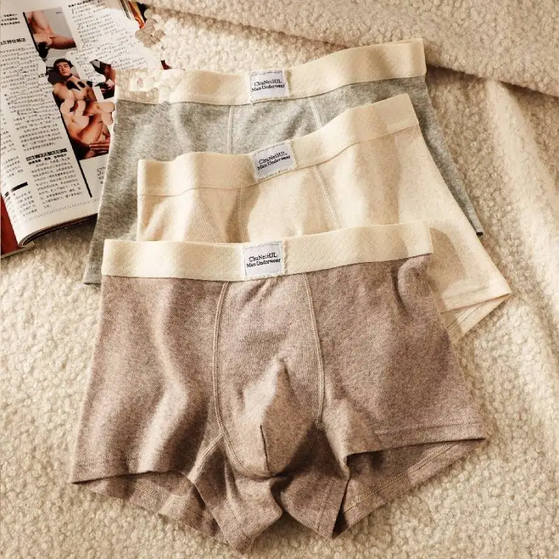 

3 pcs Cotton Man Boxer Men's Underwear Solid Comfortable Homme Panties Underwear For Men Men's Underpants