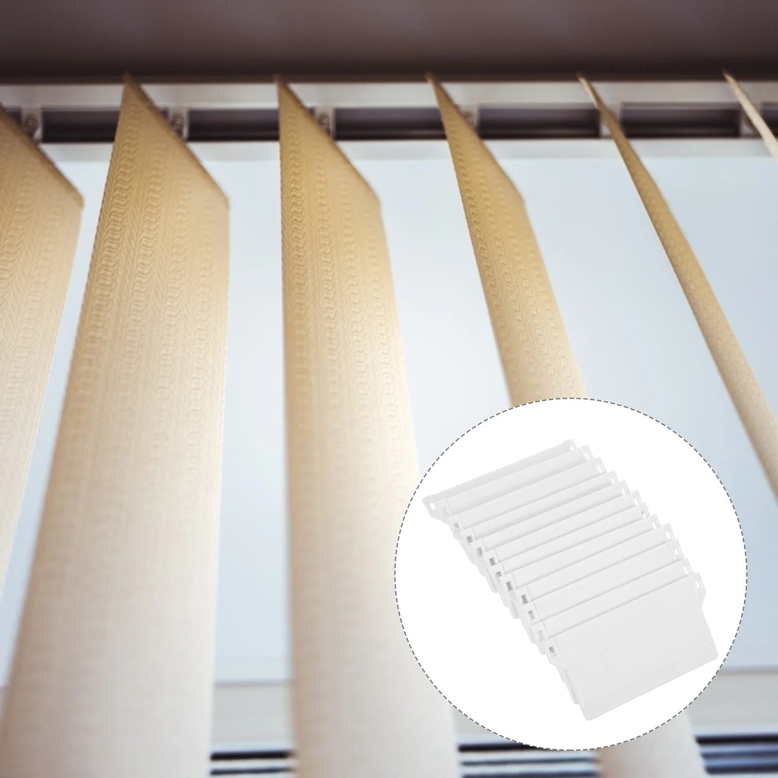 

12pcs Vertical Blind Bottom Plate Heavy Duty Plastic Replacement Clips for 89mm Slats Corded Blinds Accessories Roller Window
