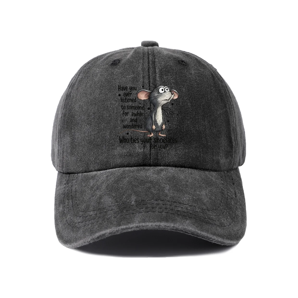 Have You Ever Listened Cat Quote Vintage Washed Baseball Cap, Adjustable Unisex Dad Hat, Everyday Gift
