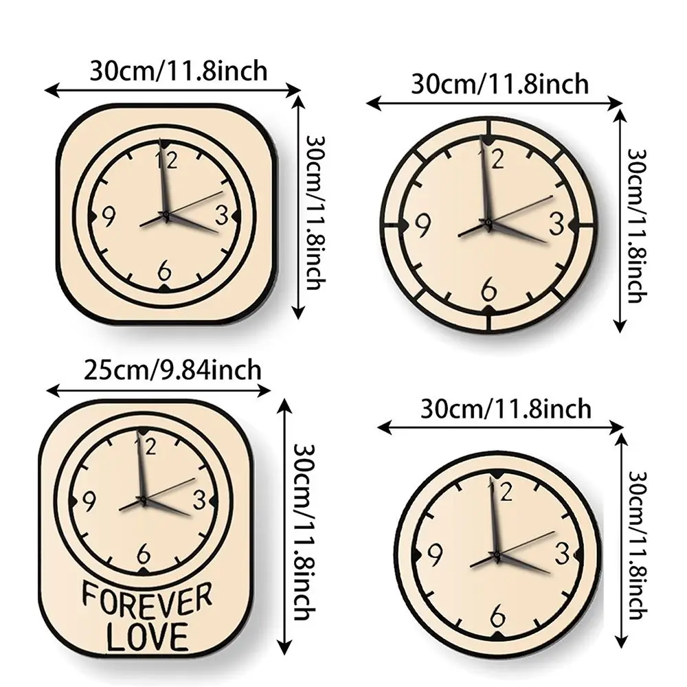 Cichy, minimalistyczny akrylowy zegar ścienny Ozdoby Zapalenie graffitu Cyfrowy zegar wiszący Łatwy do odczytania zegar ścienny z kreskówek