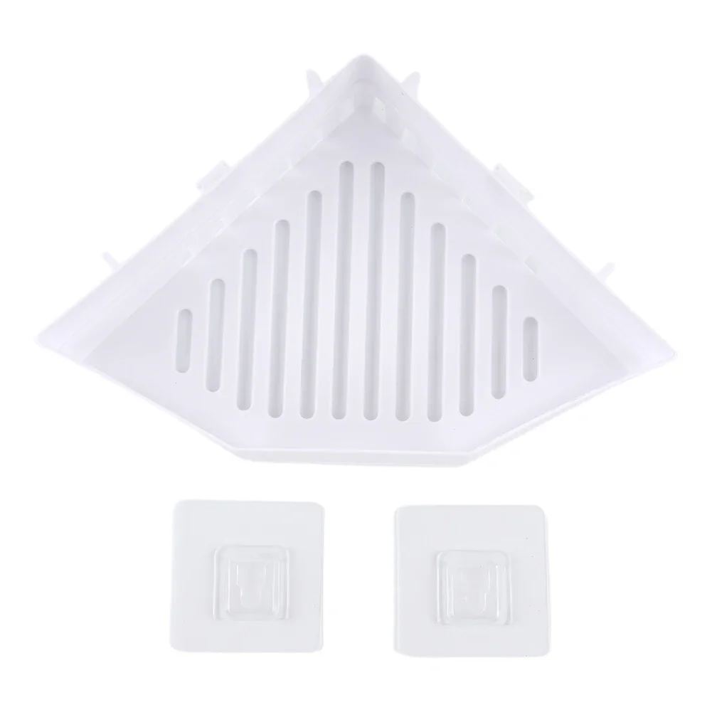 1pc Bathroom Shelf Bathroom Corner Triangle Basket Shower Room Storage Rack Wall Mounted Punching