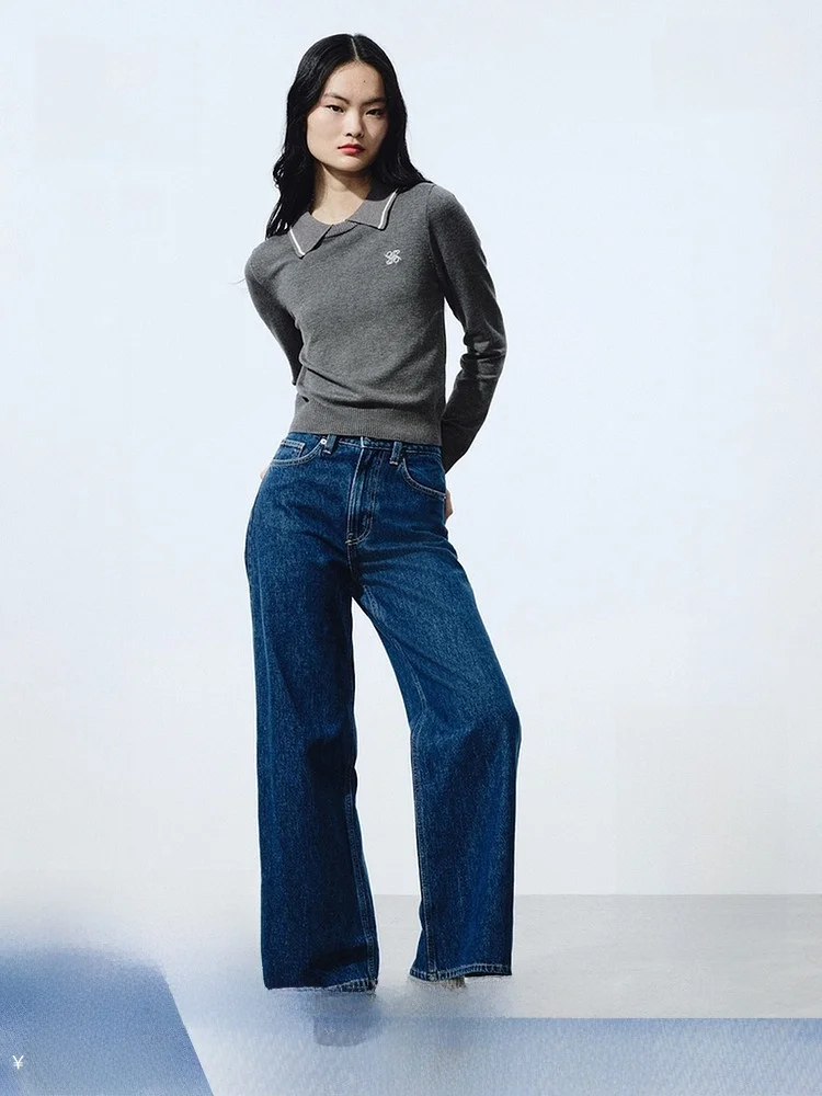 

Женский вязаный свитер H&M, коллекция Academic Sle, нижняя одежда, ограниченная серия, простой приталенный крой, вышитый топ 323898