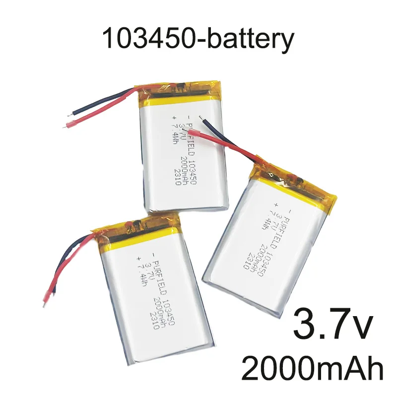 3.7V 2000mAh akumulator litowo-polimerowy do elektronicznego akumulatora banku mocy 103450 baterie polimerowe