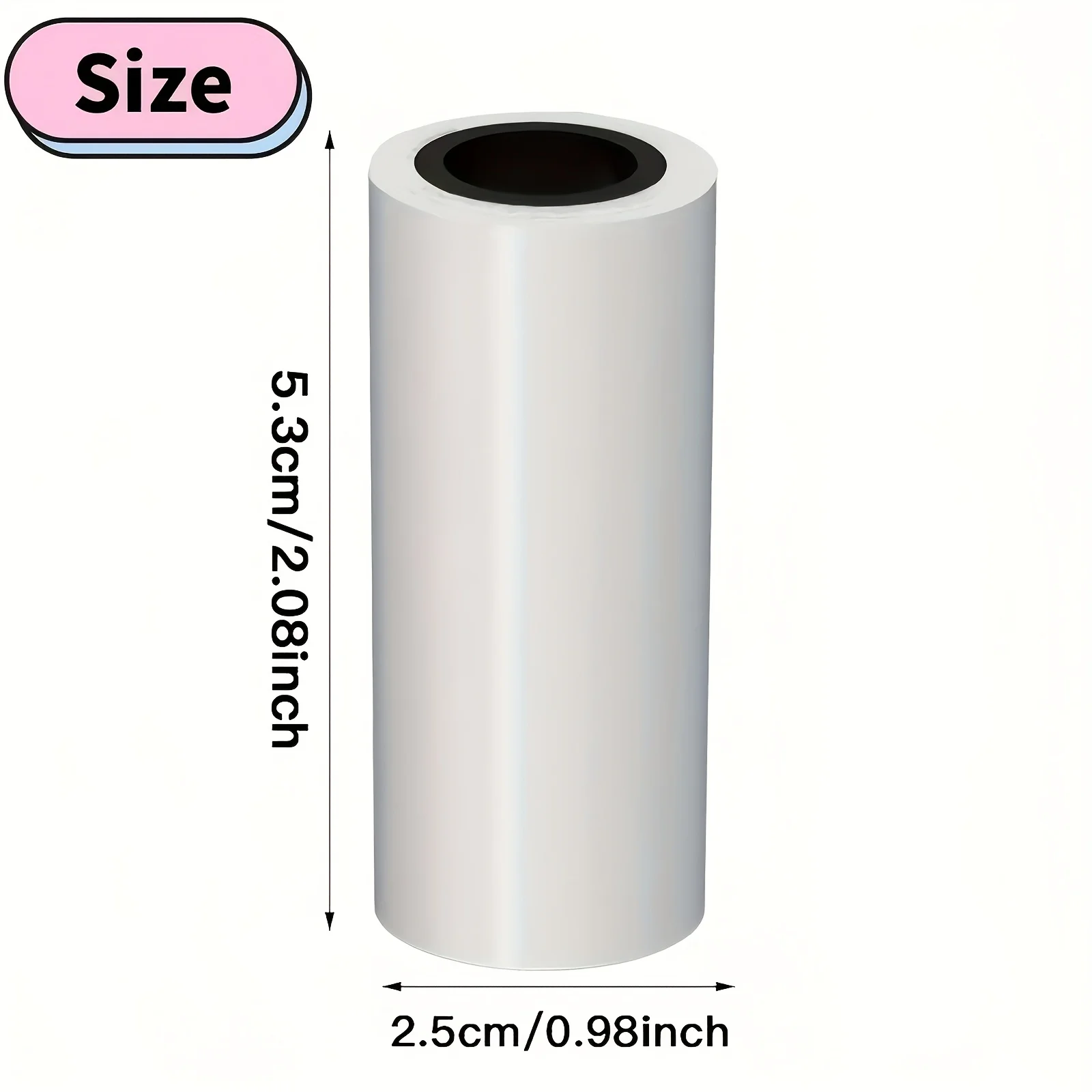 لفات ورق حراري شفافة ذاتية اللصق مقاس 53 مم، متوافقة مع معظم الطابعات الصغيرة التي يمكنك صنعها بنفسك للتعلم والاستخدام المكتبي هدية عيد الميلاد