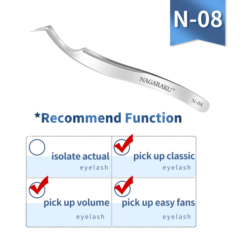 NAGARAKU wimperverlenging pincet make-up roestvrijstalen wimper 3D nauwkeurige clip