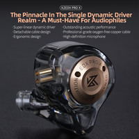 KZ EDX PRO X high-performance 10mm dynamic Hifi in ear sports music live monitoring wired headphones