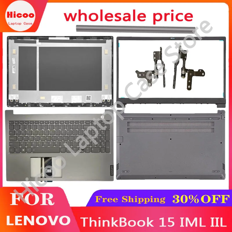 

NEW LCD Back Cover Front Bezel Palmrest Bottom Case Top Housing For Lenovo ThinkBook 15 IML IIL15-IIL 15-IML 4ELVALCLV50 Silver