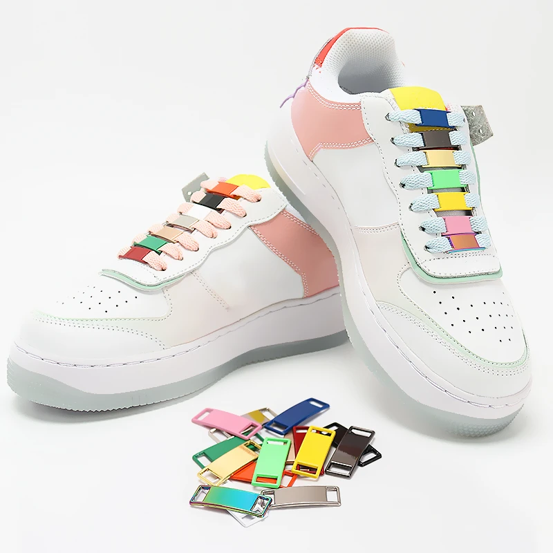 Immagine 6: Nuovo Set di 2 Pezzi in Metallo per Lacci di Scarpe, Accessori DIY per Sneaker, Fibbie per Lacci