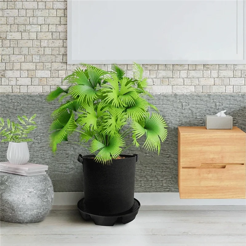 

AT19-4 Pcs Self-Watering Plant Saucers For Indoors, Plastic Plant Saucer Stand Auto Watering System Fabric Pot Base