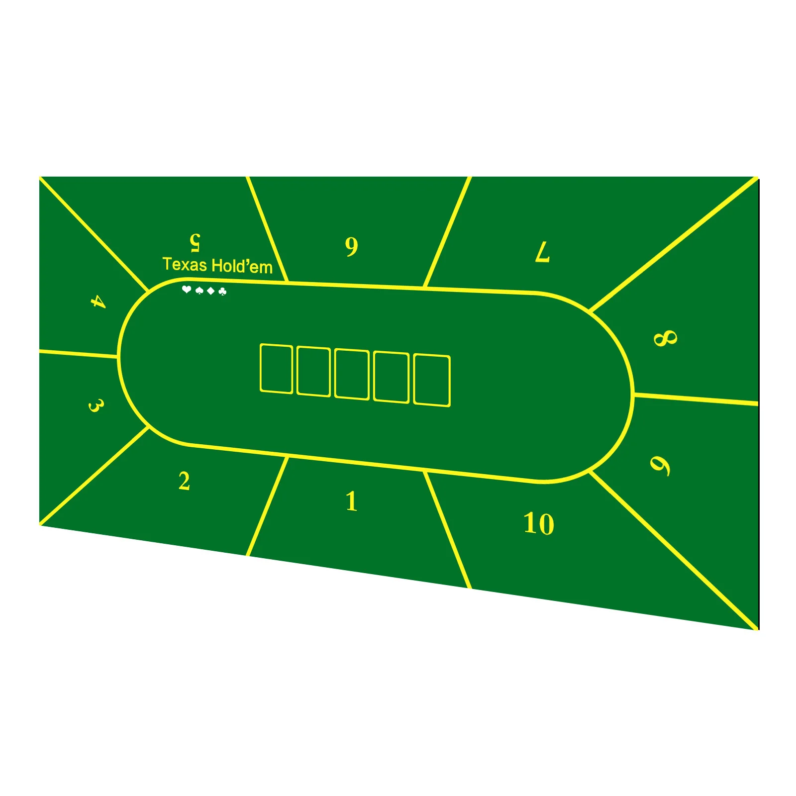 

Texas Hold'em Table Top Felt Layout 36" x 72" Rectangle Las Vegas Style Green Casino Poker Table Cover Mat, Great for Poker Game