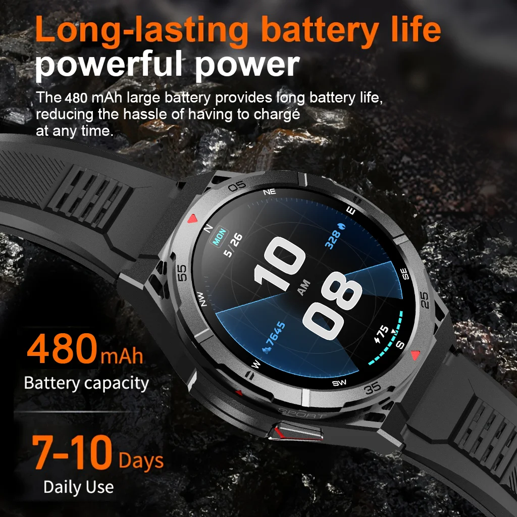 2025 新しいデュアルバンド GPS スポーツスマートウォッチメンズコンパス 430mAh 大バッテリー 5ATM プロフェッショナル防水水泳スマートウォッチ