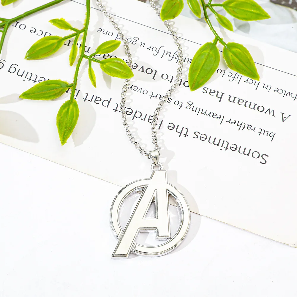 Avengers Logo Pendant Necklace Superhero Fashion Cool Cosplay Accessory Gift Idea for Movie Fans