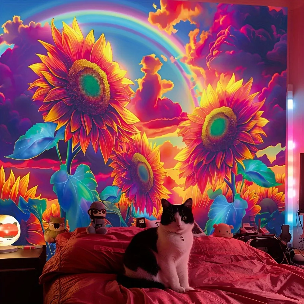 

Astronaut's Cosmic Odyssey Fluorescent Tapestry, Explore the Starry SkyUV tapestry wall hanging bedroom home party decoration
