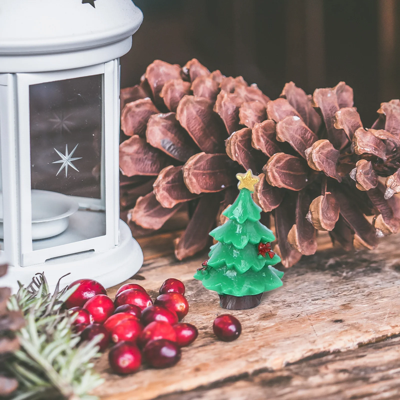 

7Pcs Micro Landscape Artificial Tree Mini Resin Christmas Tree Design Creative Snow Scene Ornament for Home Decoration