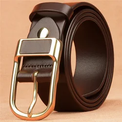 OYIFAN High quality belt for men 3.8cm pin buckle belt Men's Leather Belt Jeans Waistband Brown Leather Belt Men