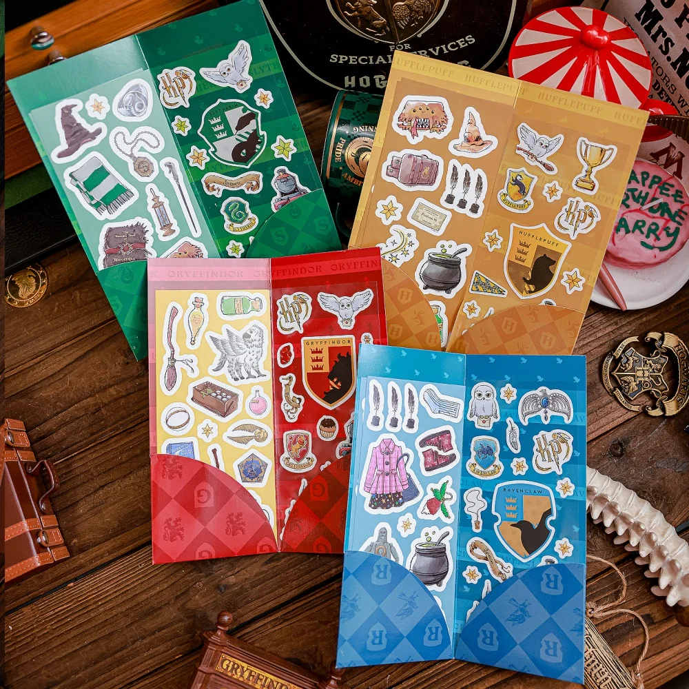 Paquete de Pegatinas Originales de Harry Potter con Diseño de Escudos de las Casas para Cuadernos, Diarios, Álbumes de Recortes, Regalos para Fiestas