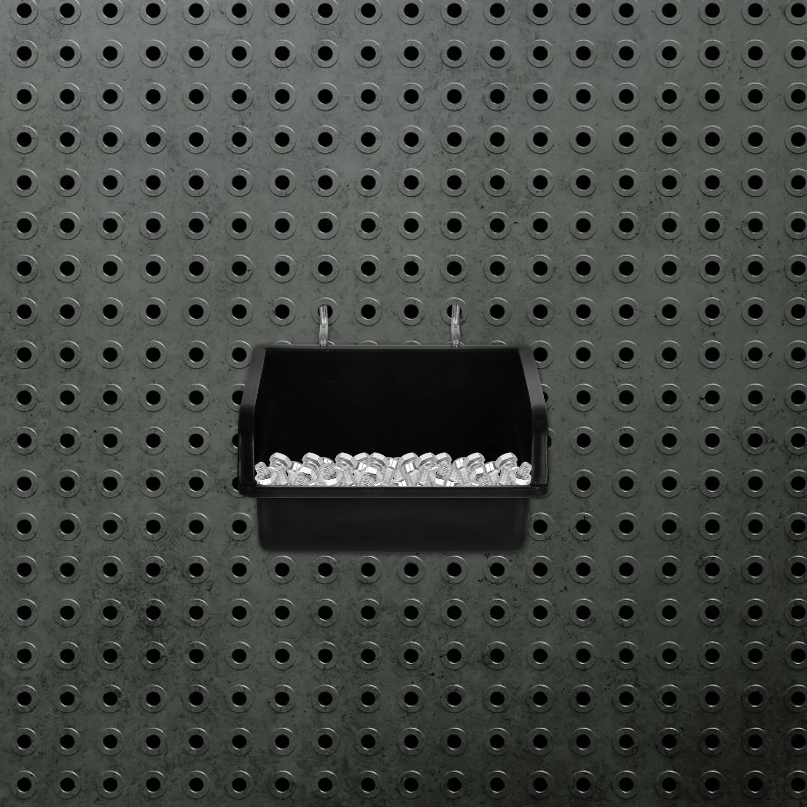 

6 Sets Plastic Bins Hooks Durable Baskets Slanted Design For Garage Workshop Wall Tool Accessories Tool Workbench Organizer