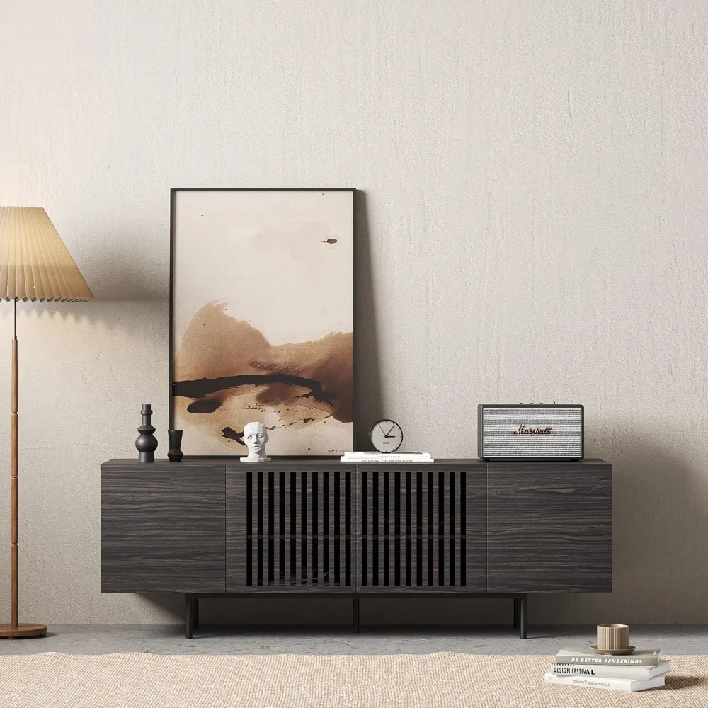 حامل تلفزيون نابولي بتصميمات حديثة من الحرف اليدوية والراحة للتلفزيون مقاس 55 إلى 65 بوصة - مركز الترفيه ووحدة التحكم في منتصف القرن