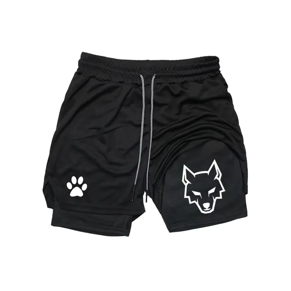 NEW SUMMER Men's Sports Shorts, 2 in 1 Gym Shorts, Casual Running Sportswear, Double Layer Shorts for Fitness WX001