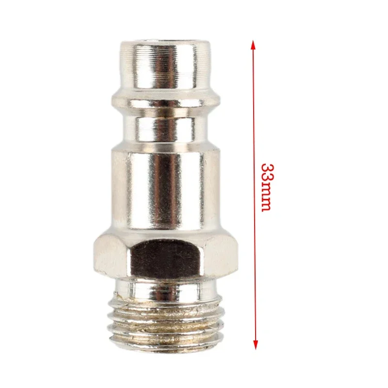 5Pcs European Style Quick Connector 1/4 Inch External Thread Plug-in Pneumatic Joint Compressed Air Line Coupler Connector