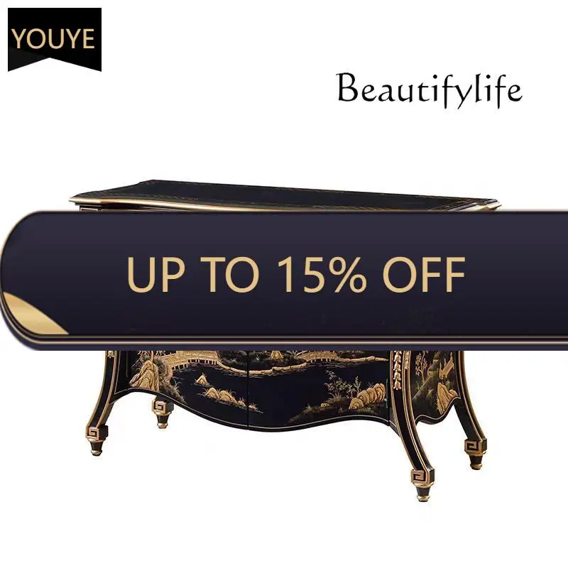 

Nordic Retro High Cabinet Painted Living Room Dining Side Porch Wine Cabinet Neoclassical Decorative Cabinet X