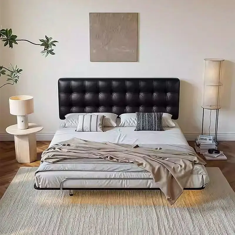 سرير رئيسي رفيع بجانب السرير، سرير معلق من الفولاذ الكربوني #5