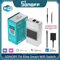 SONOFF TH Elite WiFi 16A/20A Smart Temperature and Humidity Monitoring Switch Remote Control Work With eWelink Alexa Google Home