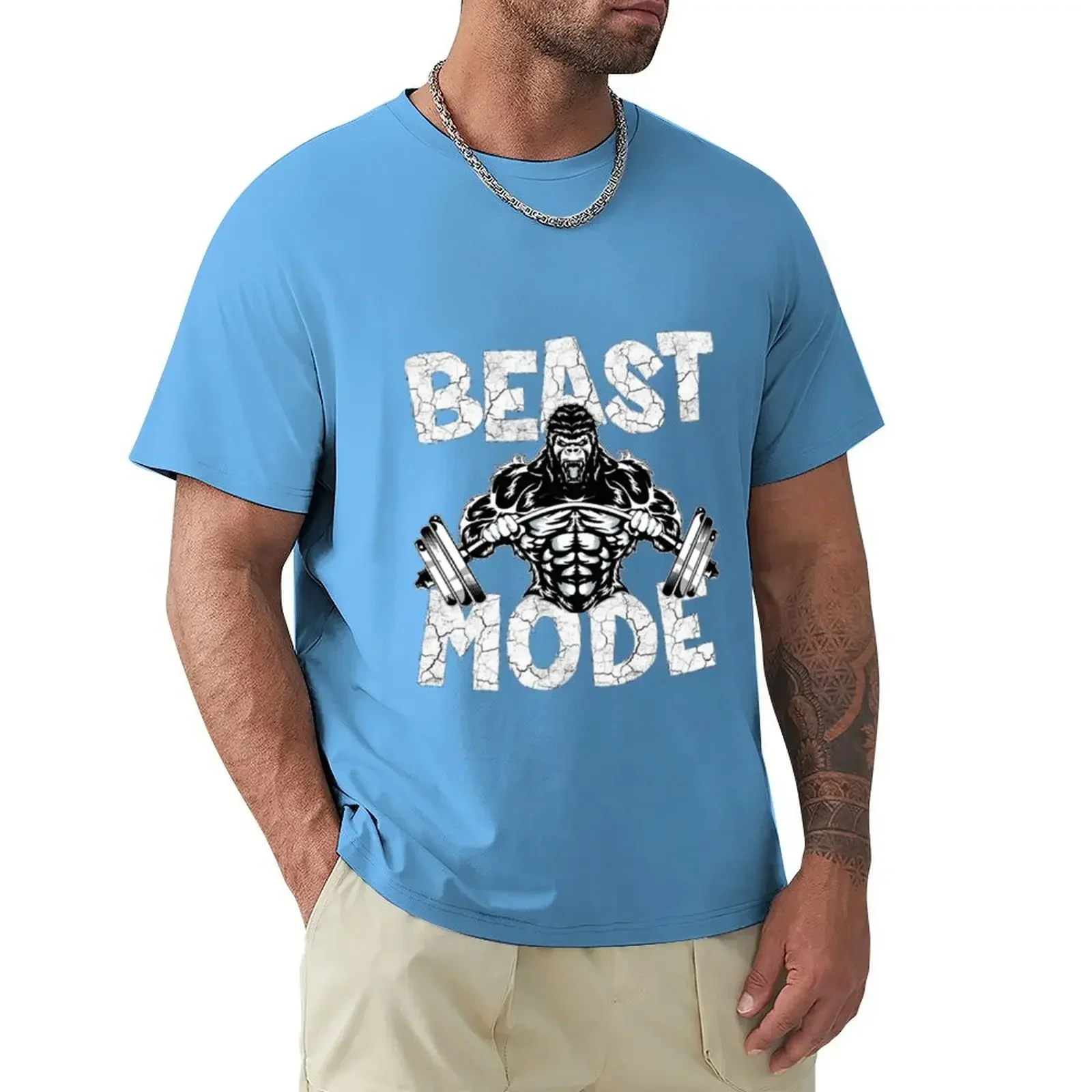 Aesthetic clothing tshirts for men  Mode Gym Workouts clothes| Gorilla Bending Barbell By Gymbodybuilders T-Shirt image 4